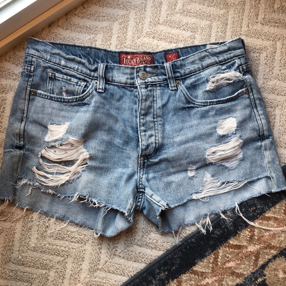 Lucky Brand ripped jean shorts